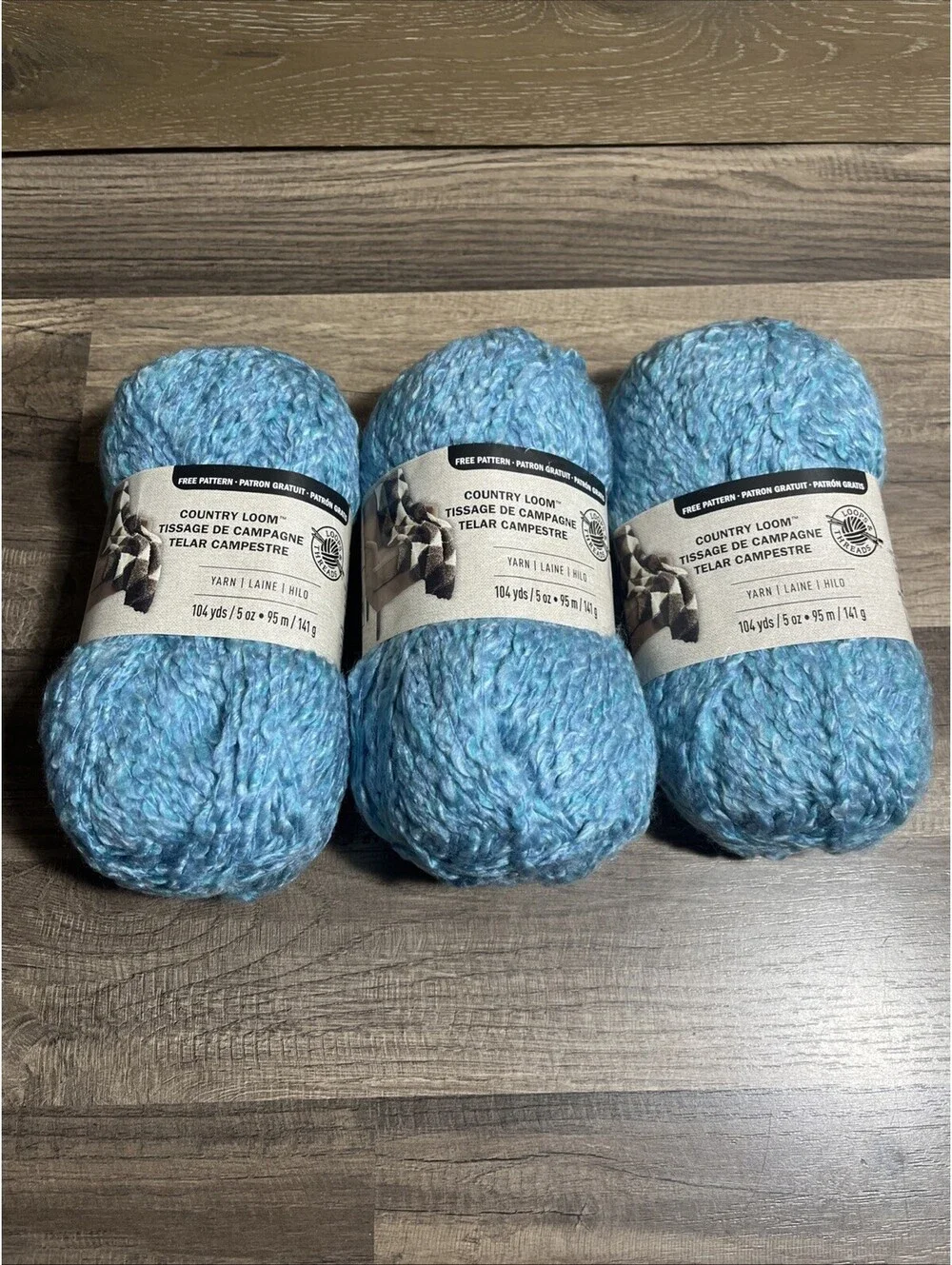 Loops & Threads Country Loom Yarn – Ocean Tide - Discontinued Lot Of 3